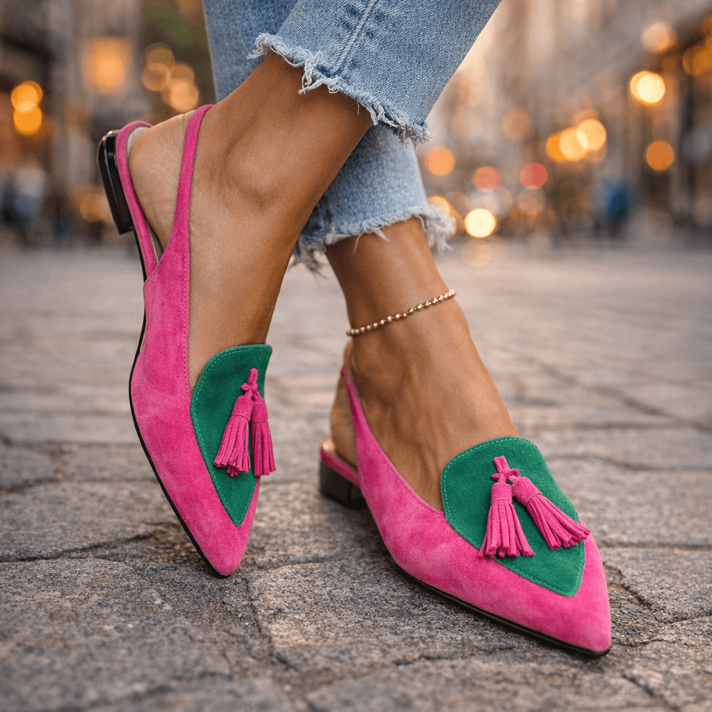 ELENA | Sandalias con tiras y pompones