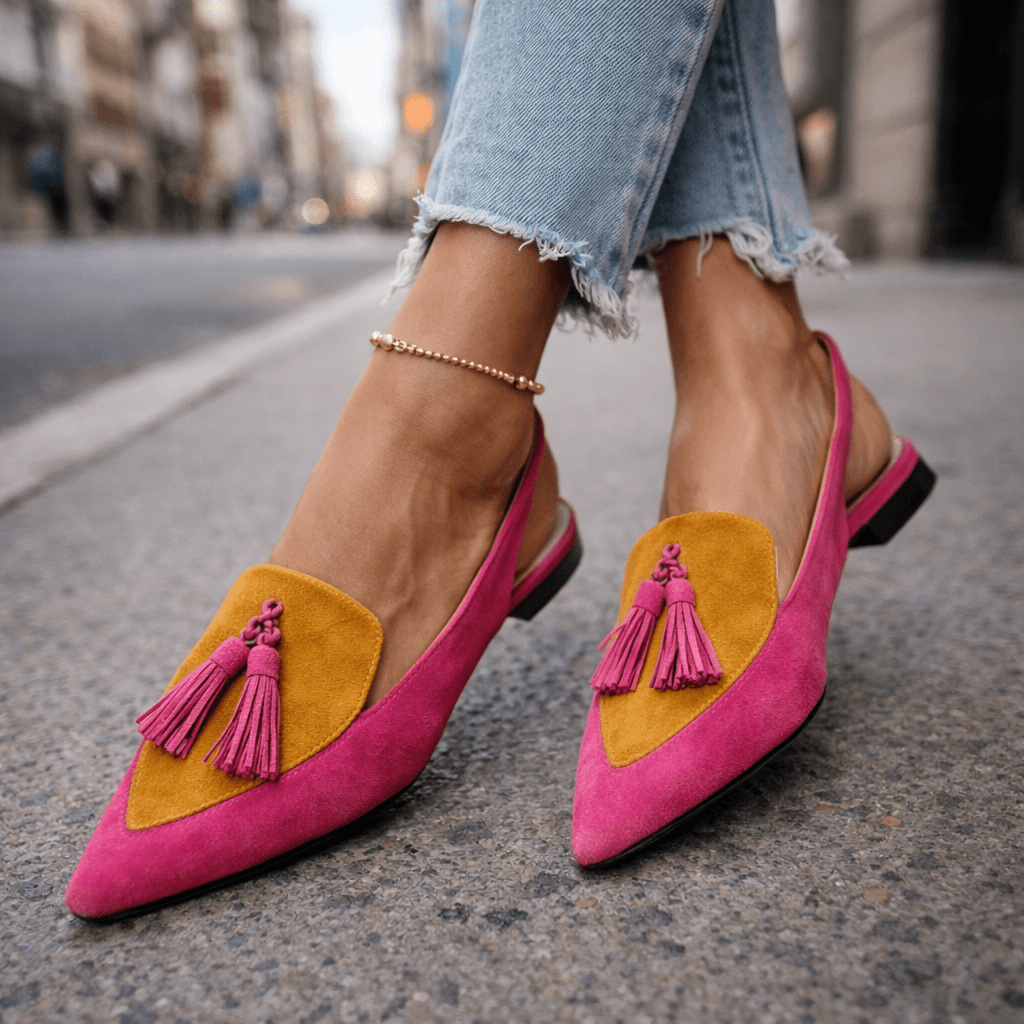 ELENA | Sandalias con tiras y pompones