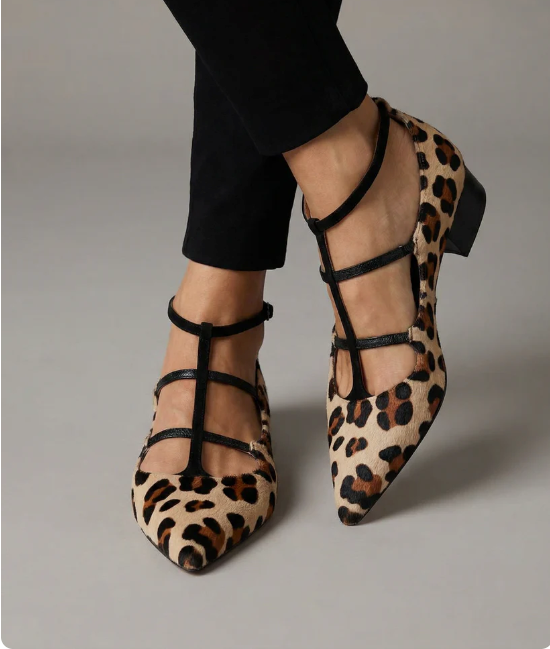 FRANKA | Zapatos de tacón con correa de leopardo