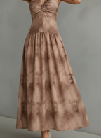 VALENTINA | Vestido maxi floral con hombros descubiertos