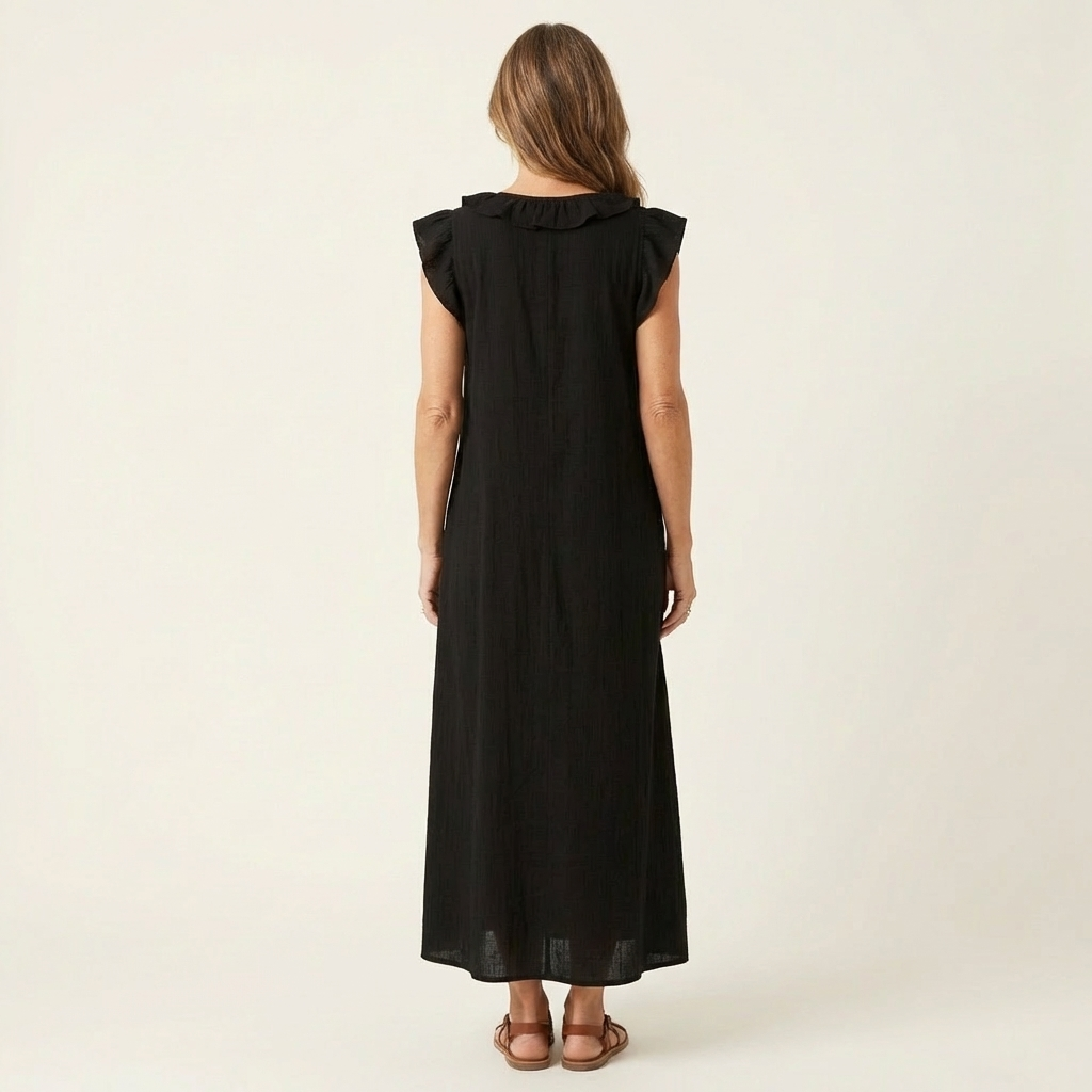 JULIETA | Vestido Maxi con Volantes en Escote en V