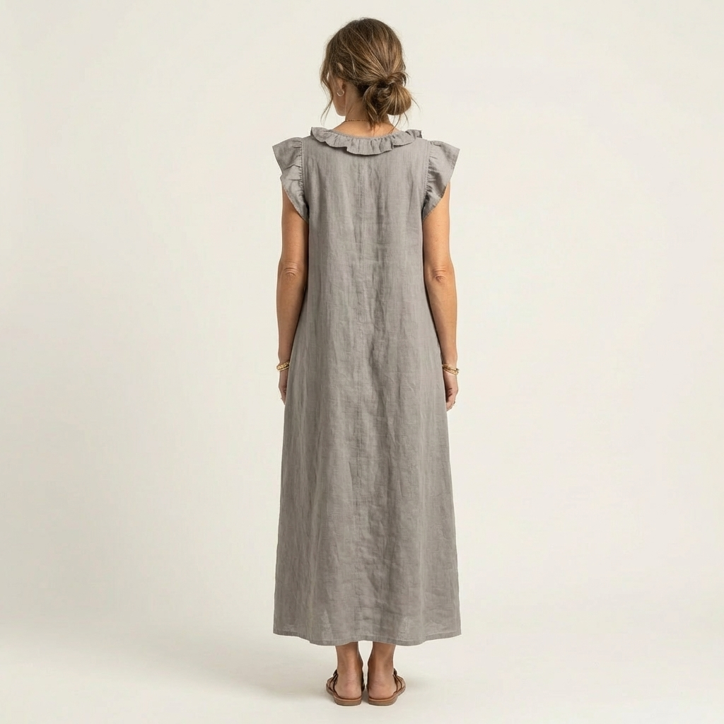 JULIETA | Vestido Maxi con Volantes en Escote en V