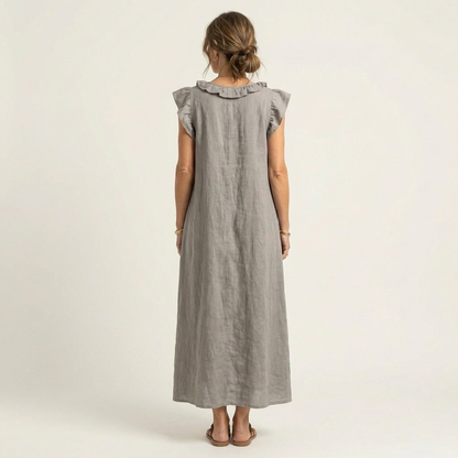 JULIETA | Vestido Maxi con Volantes en Escote en V