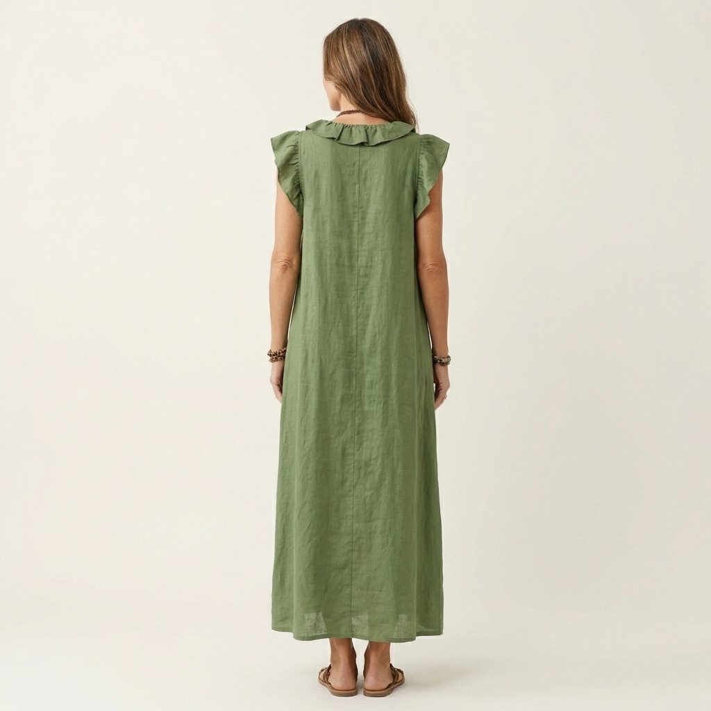JULIETA | Vestido Maxi con Volantes en Escote en V