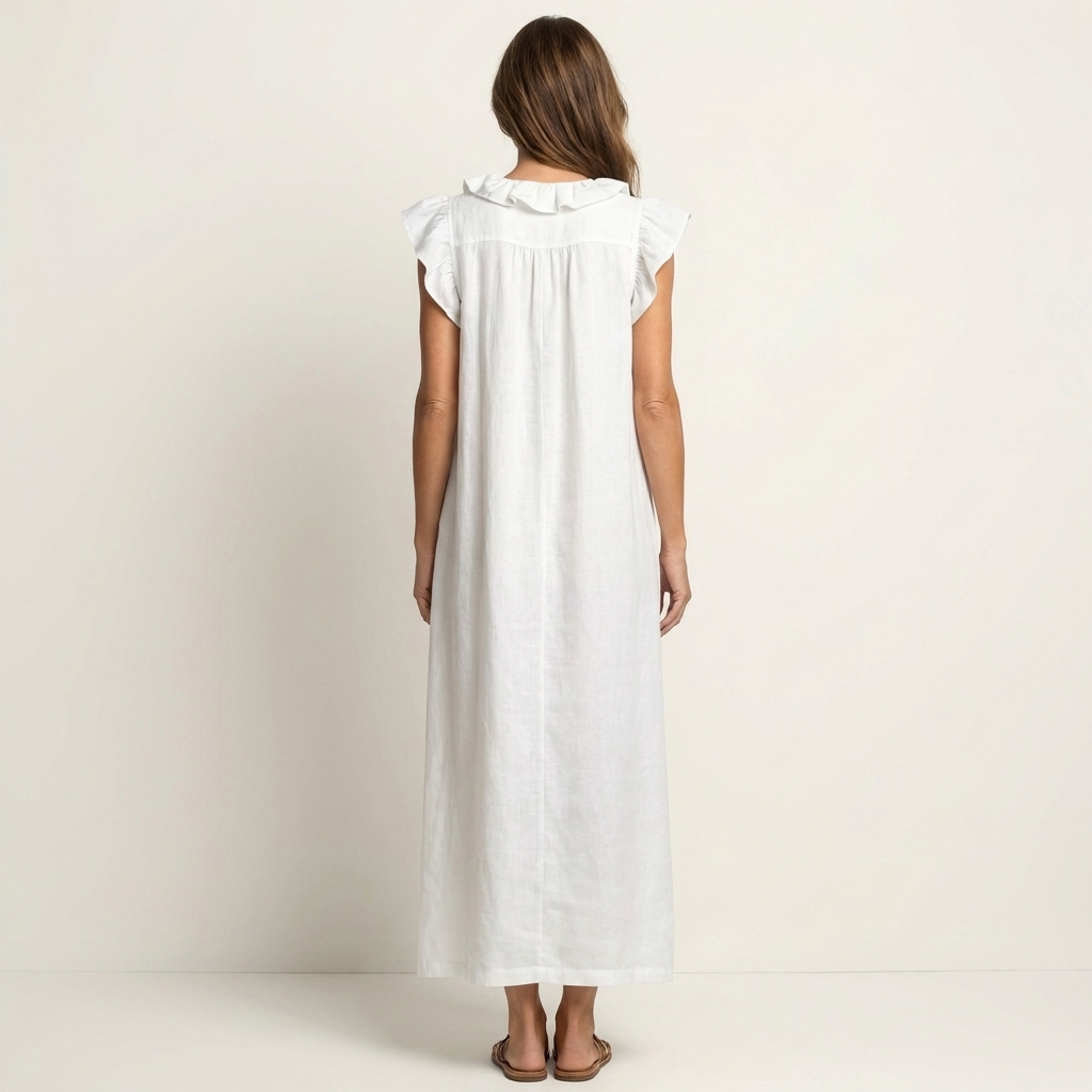 JULIETA | Vestido Maxi con Volantes en Escote en V