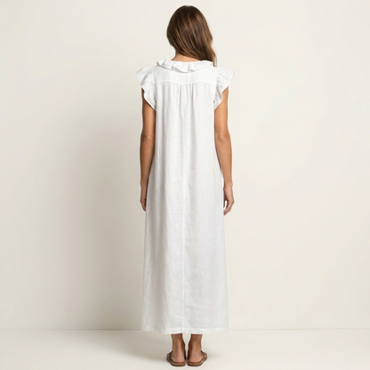 JULIETA | Vestido Maxi con Volantes en Escote en V