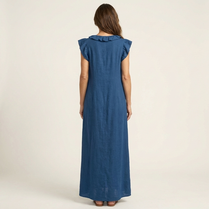 JULIETA | Vestido Maxi con Volantes en Escote en V