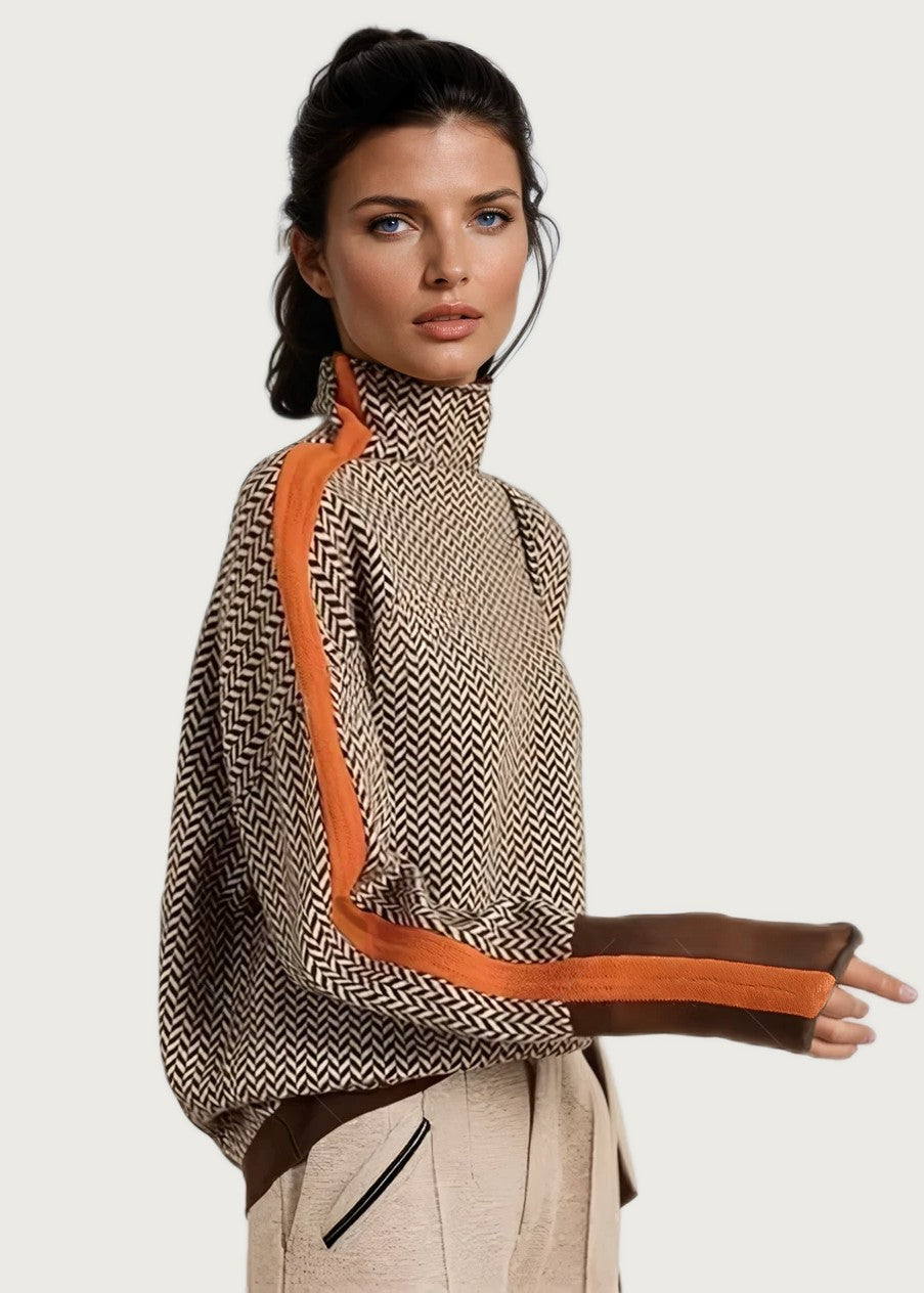 LIBRA | Jersey de cuello alto con rayas